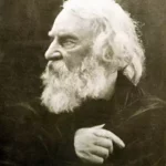Black and white Photo of Author Henry Wadsworth Longfellow (1807 - 1882)