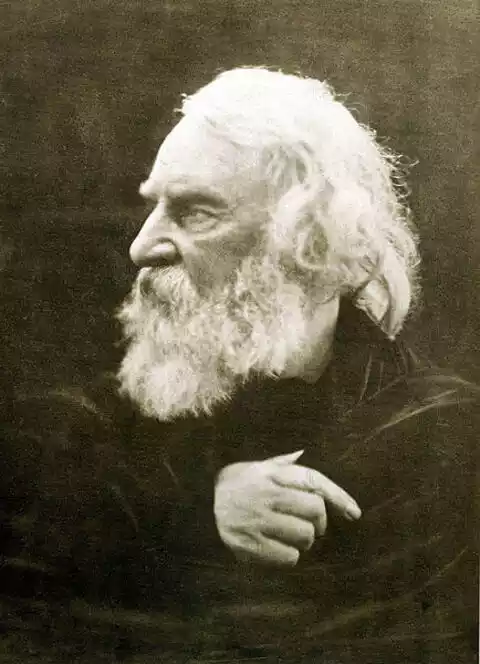 Black and white Photo of Author Henry Wadsworth Longfellow (1807 - 1882)