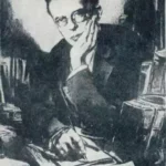 Black and white Photo of Author Aldous Huxley (1894 - 1963)