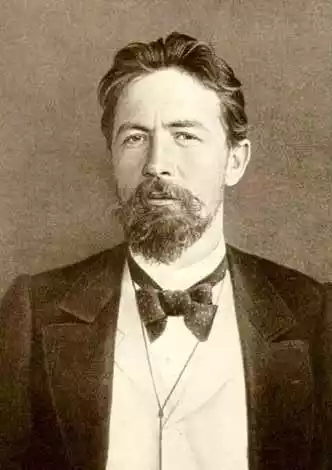 Black and white Photo of Author Anton Chekhov (1860 - 1904)