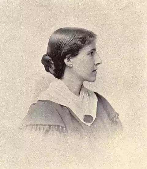 Black and white Photo of Author Charlotte Perkins Gilman (1860 - 1935)