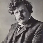 Black and white Photo of Author G.K. Chesterton (1874 - 1936)