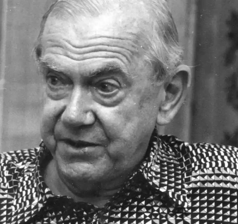 Black and white Photo of Author Graham Greene (1904 - 1991)