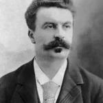 Black and white Photo of Author Guy de Maupassant (1850 - 1893)