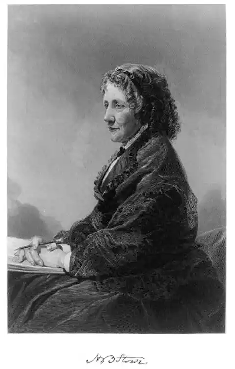 Black and white Photo of Author Harriet Beecher Stowe (1811 - 1896)