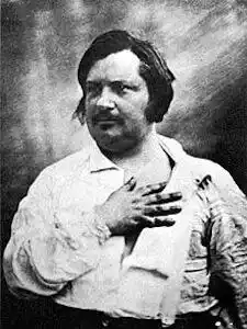 Black and white Photo of Author Honore de Balzac (1799 - 1850)