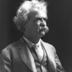 Black and white Photo of Author Mark Twain (1835 - 1910)