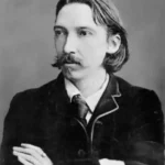 Black and white Photo of Author Robert Louis Stevenson (1850 - 1894)
