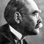 Black and white Photo of Author Rudyard Kipling (1865 - 1936)