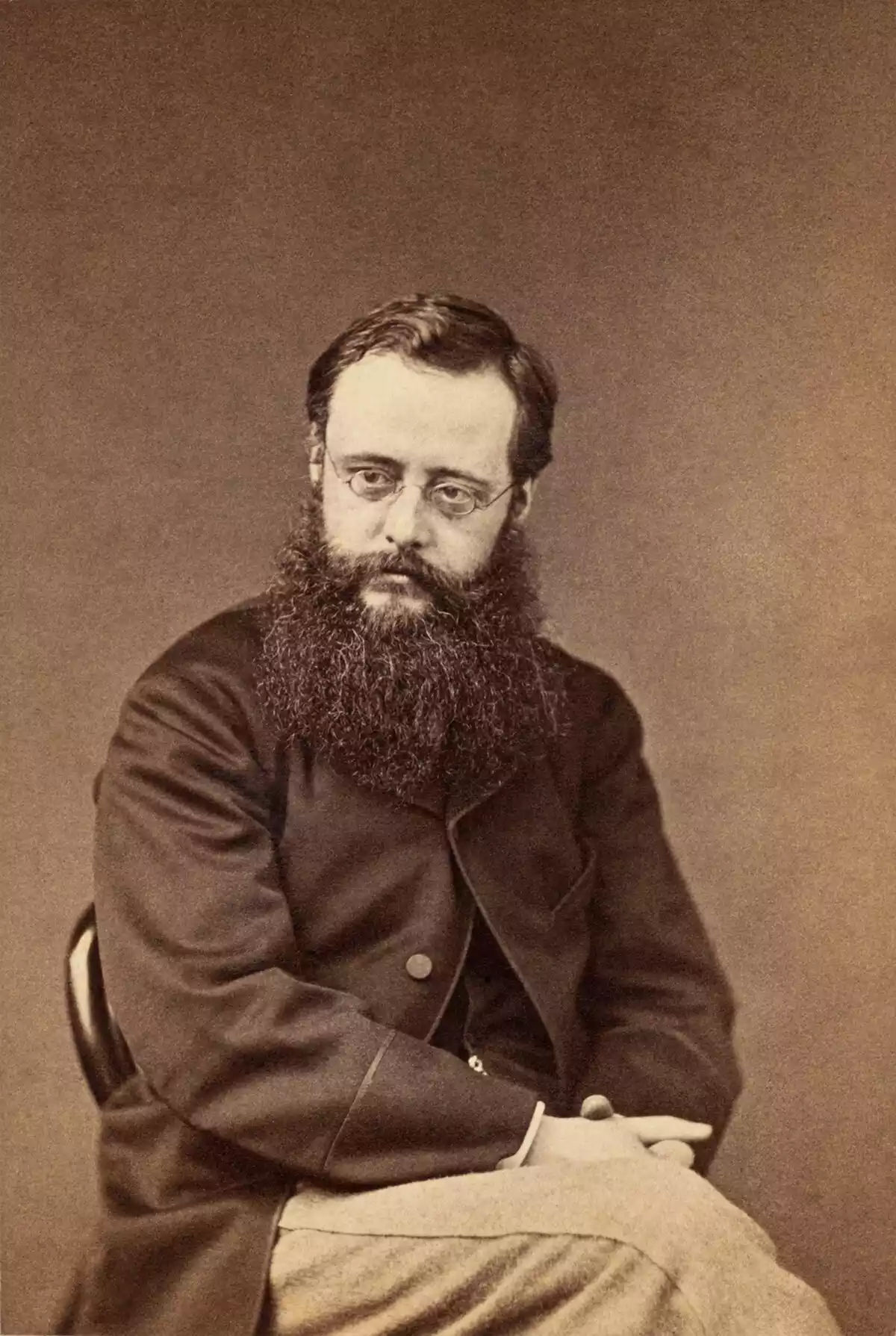 Black and white Photo of Author Wilkie Collins (1824 - 1889)
